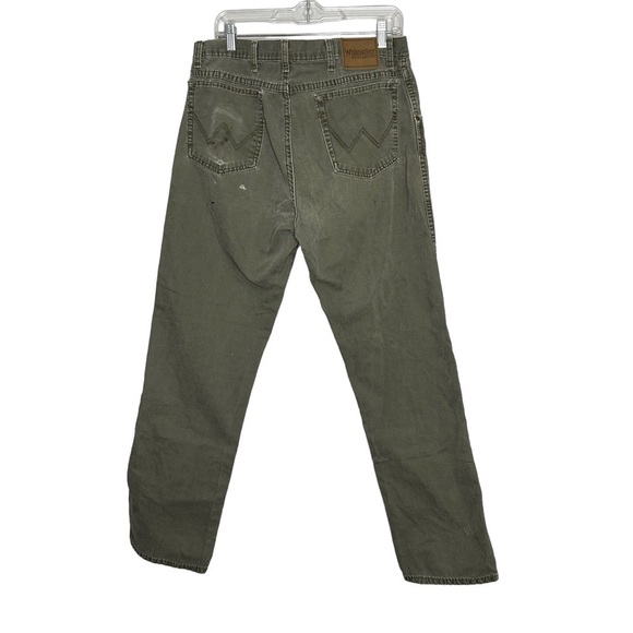 Y2K Thrashed Wrangler Rugged Wear Olive Pants - Picture 1 of 12